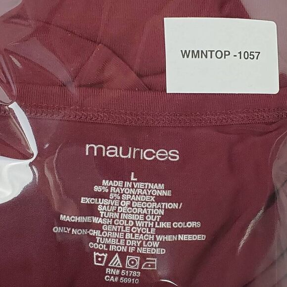 Maurices Large Burgundy LS Top - Picture 5 of 5